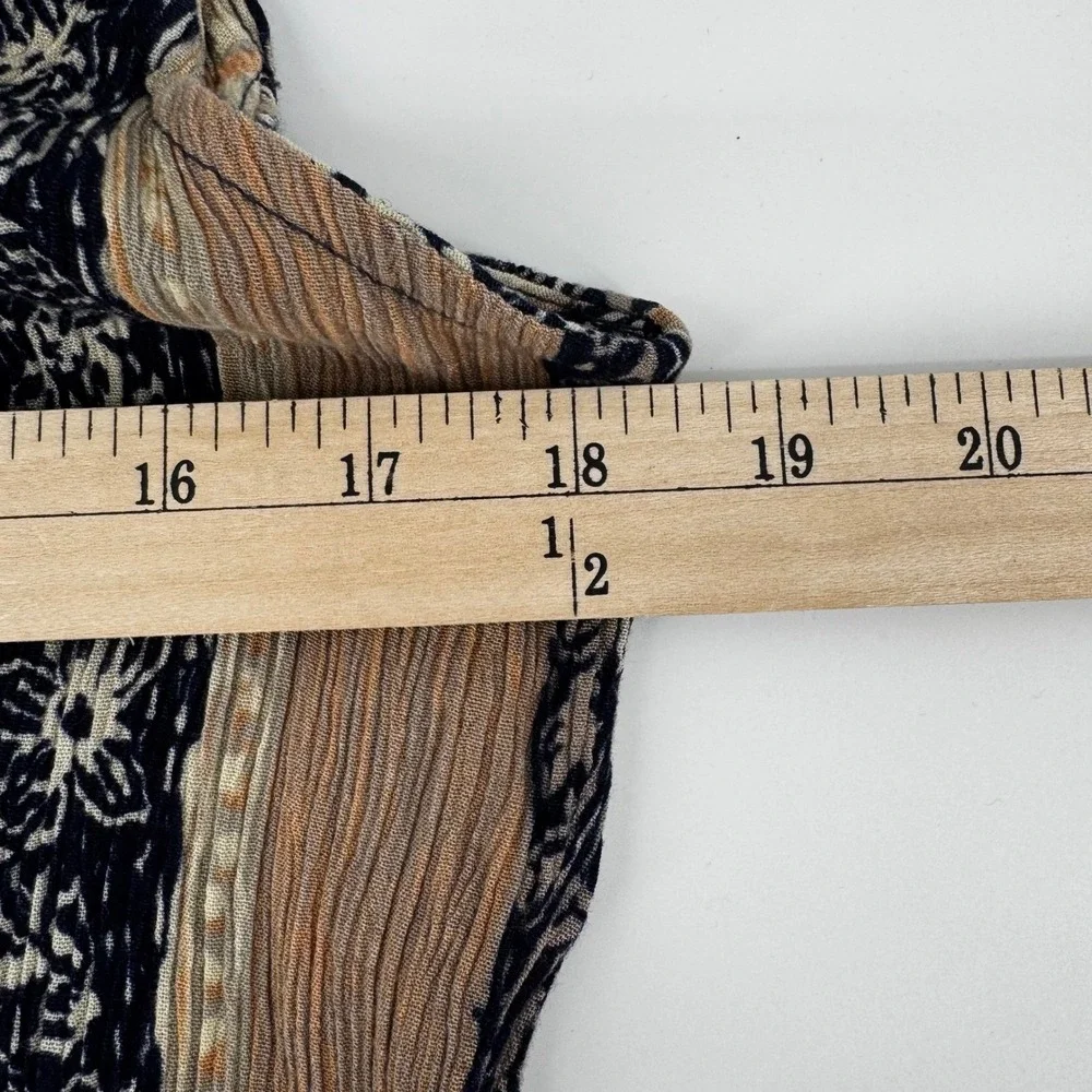 Betsy Lauren Vintage‎ Maxi Dress Womens 6 Boho Layered Lace Up Rayon Neutrals